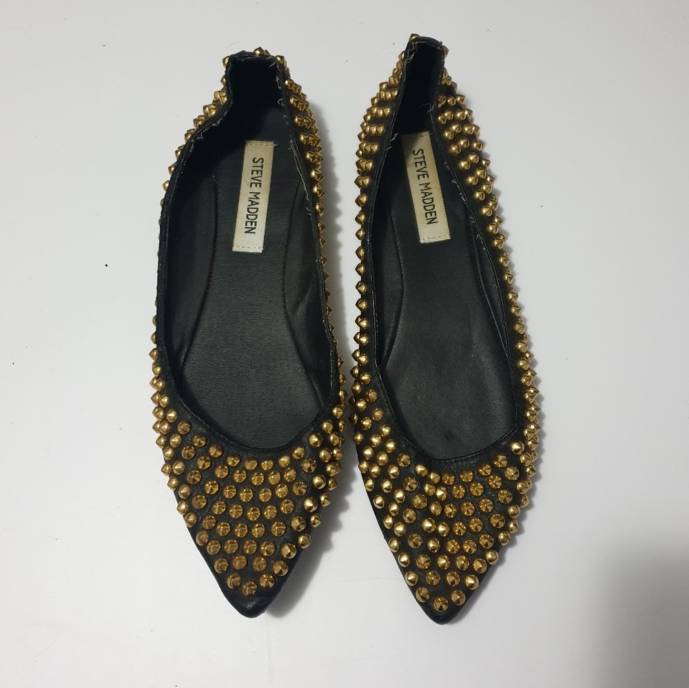 Steve Madden AUS9 leather studded pointed flats - Picture 11 of 11